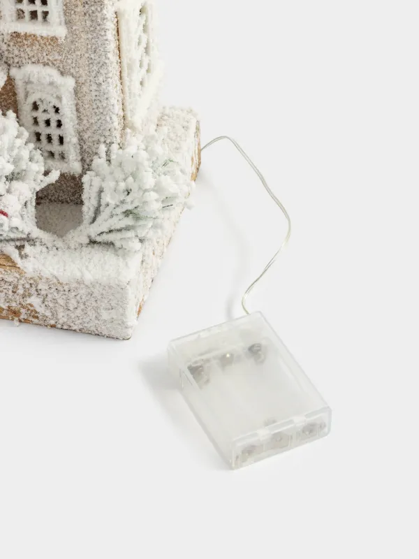 Мүсінше, жарықтандырылған, 32 см, ағаш/пластик, Қар басқан үй, Touch winter, image-3