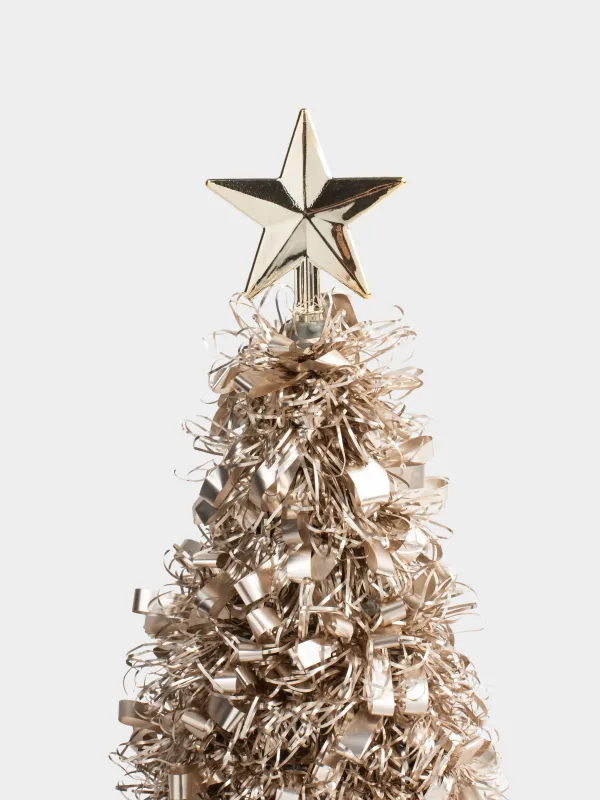 Шырша жасанды, 25 см, шырша жылтырағы/пластик, шампан, Ірі шырша жылтырағы, Tinsel christmas, image-1