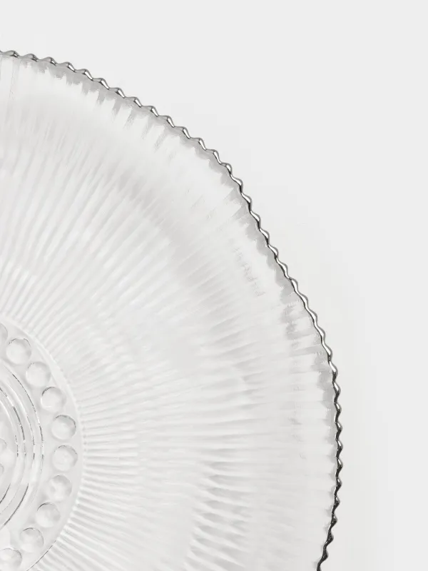 Тіскебасар тәрелкесі, 21 см, шыны Р, күміс жиегі бар, Argos silver, image-2