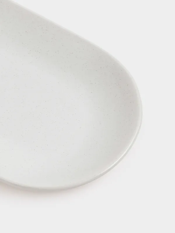 Ыдыс, 25х13 см, керамика, сопақша, сүт түстес, дақты, Particle, image-3