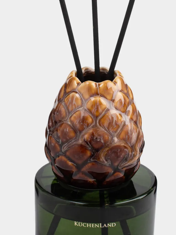 Ароматический диффузор, 100 мл, керамика, зеленый, Oud wood, Шишка, Winter delice, image-1