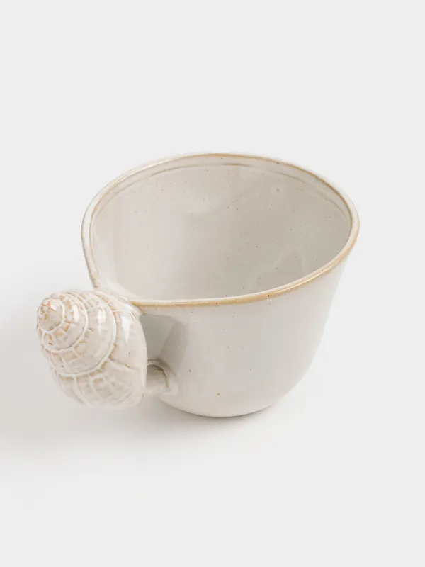 Кружка, 470 мл, фарфор P, бежево-молочная, Ракушка, Paradise island, image-3