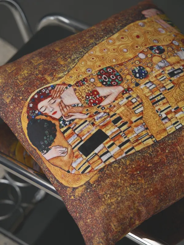 Сәндік жастық, 45х45 см, полиэстер, Сүйісу, Климт, Art сүйісу, image-5