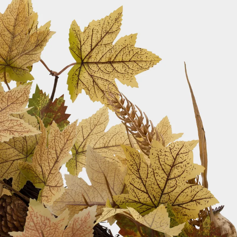 Сәндік бұтақ-гирлянд, 64 см, полиэстер/пенопласт, Алтын жапырақтар, Golden glow decor, image-2