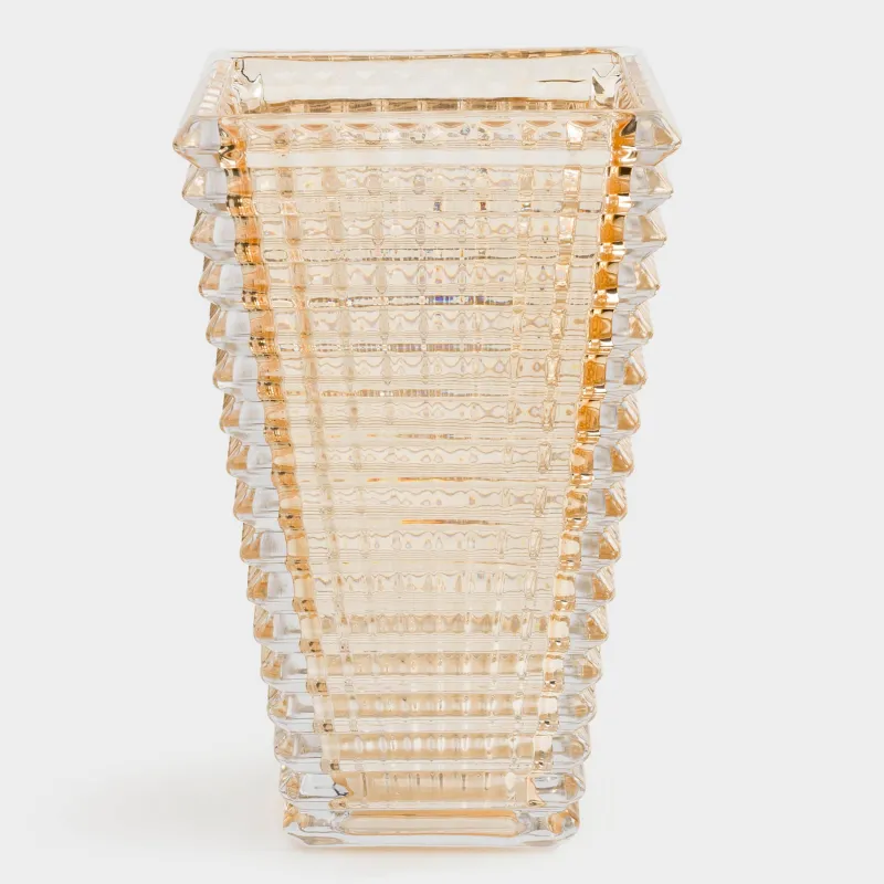 Ваза для цветов 28 см, стекло Р, янтарная, Mosaic color, image-0