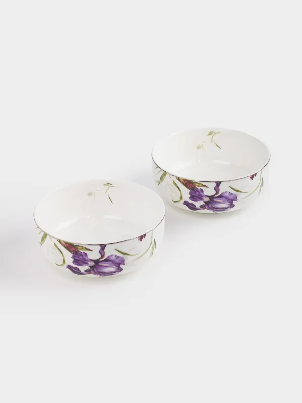 Салатник, 15x6 см, 680 мл, 2 шт, фарфор F, с серебристым кантом, Ирис, Antarctica Flowers, image-5