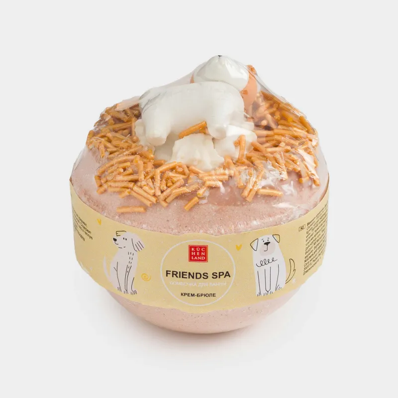 Бомбочка для ванны, с игрушкой, Крем-брюле, Friends spa, image-3