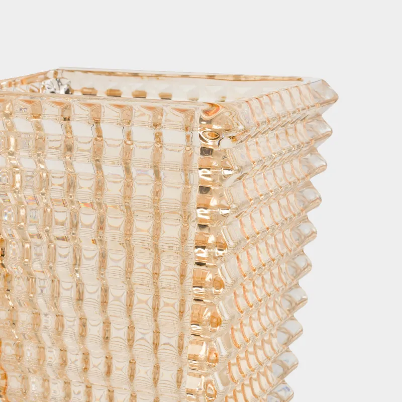 Ваза для цветов 28 см, стекло Р, янтарная, Mosaic color, image-1