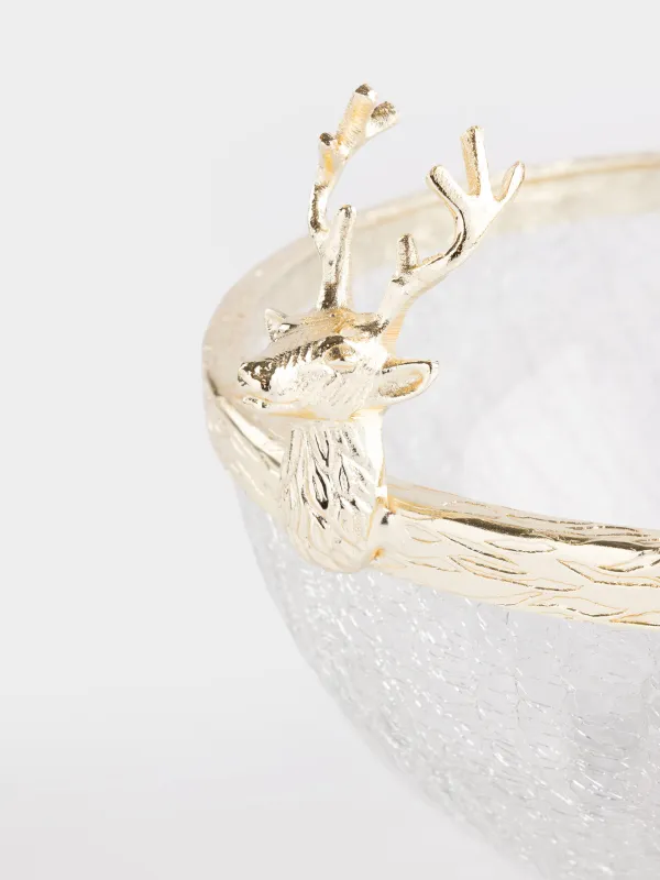 Салат ыдысы, 20х16 см, 1,5 л, шыны/металл, алтын, Бұғы, Arctic deer, image-5