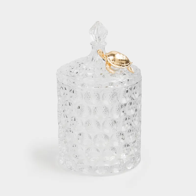 Емкость для хранения, 15х9 см, 330 мл, стекло Р/металл, Черепаха, Bubbly