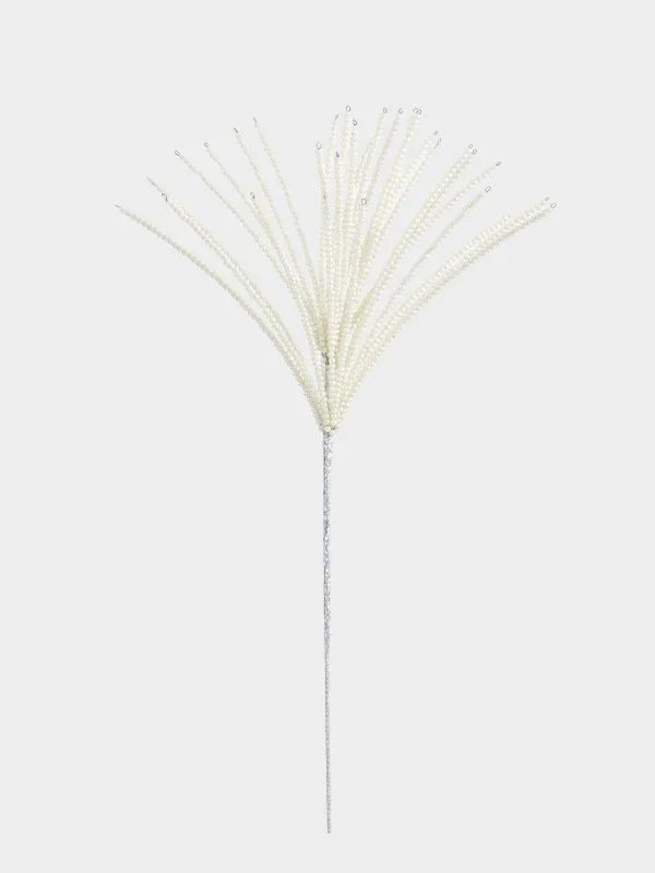 Ветка декоративная, 51 см, бисер/металл, серебристая, Ива из бусин, Balls decor, image-0