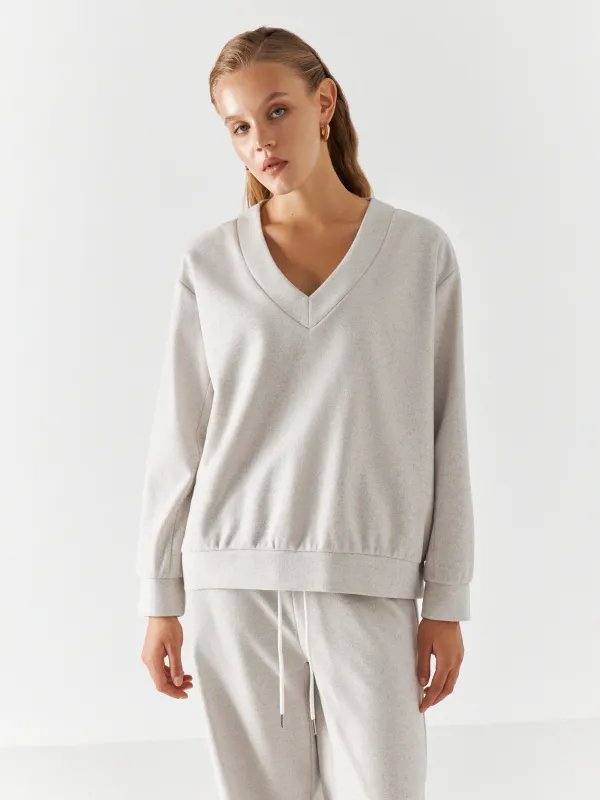 Свитшот женский, полиэстер/вискоза, серый, Sherry, image-0