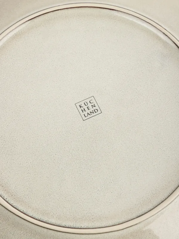 Түскі ас тәрелкесі, 27 см, керамика, сарғылт-қоңыр, Гүлдері бар қоян, Rustic Easter, image-5