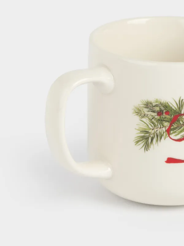 Саптыаяқ, 400 мл, фарфор N, ақ, дақты, Шырша бүршіктері мен шетен, Rowan delice, image-2