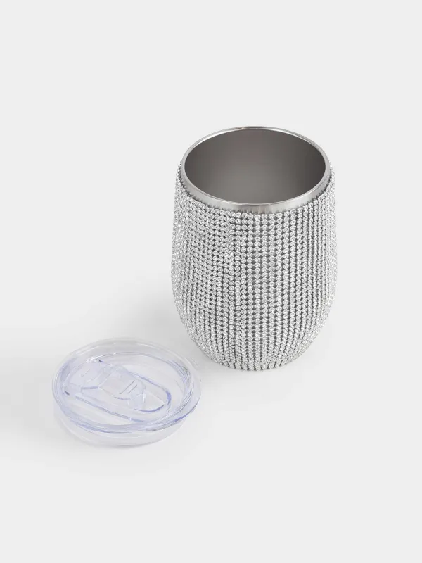 Термо саптыаяқ, 350 мл, болат/страздар, алтын, Crystal decor, image-4