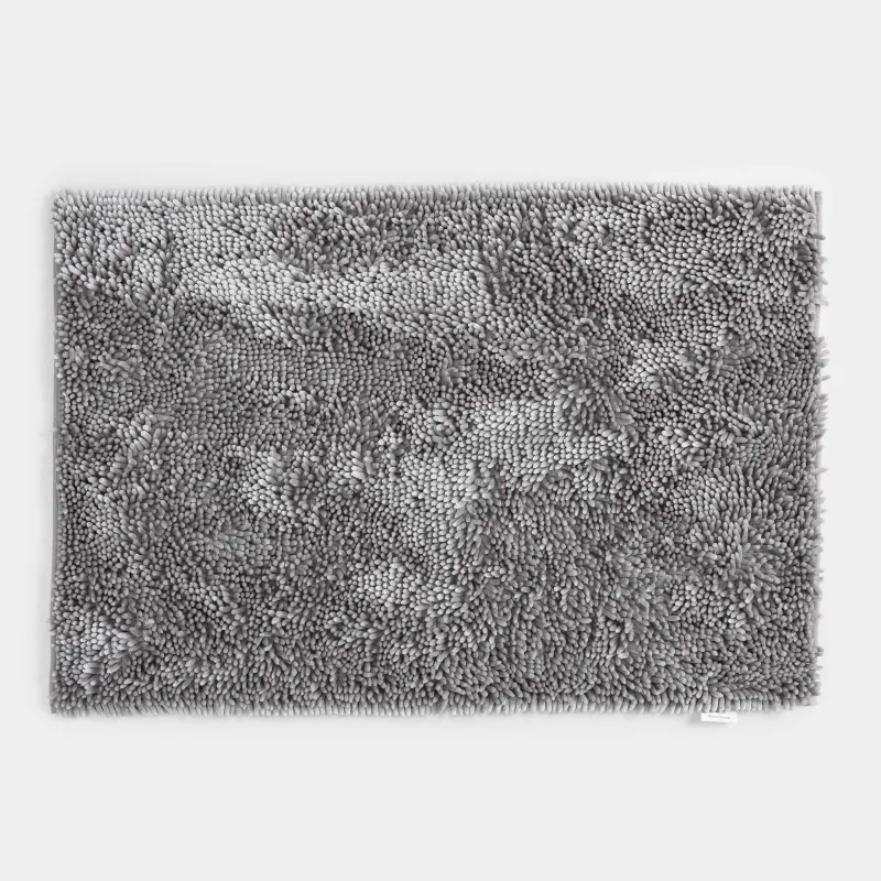 Коврик, 65х100 см, противоскользящий, полиэстер, серый, Fluff, image-0