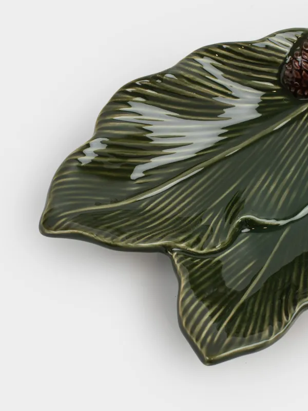 Ыдыс, 23х16 см, керамика, жасыл, Шырша бұтақтарындағы бүршіктер, Forest whispers, image-3