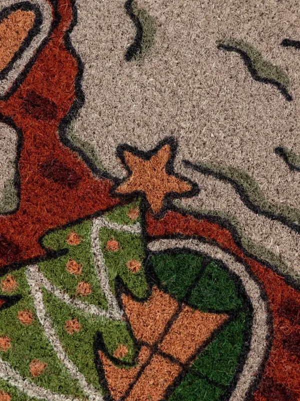 Есік алды кілемшесі, 40х60 см, кокос/ПВХ, фигуралы, қызыл, Үй, House built, image-2