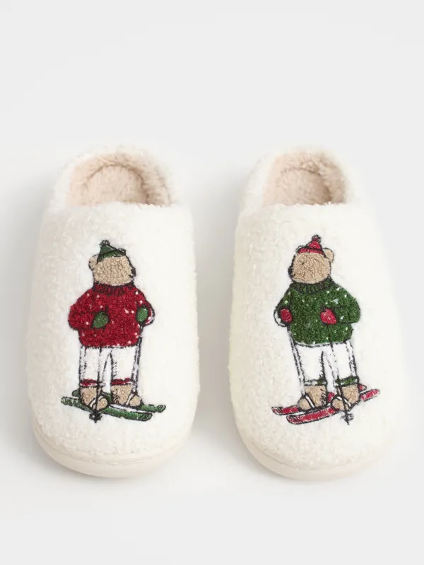 Балалар тәпішкелері, үйге арналған, өлшемі 34, жасанды үлбір, сүт түстес, Жанаттар, Needed, image-3