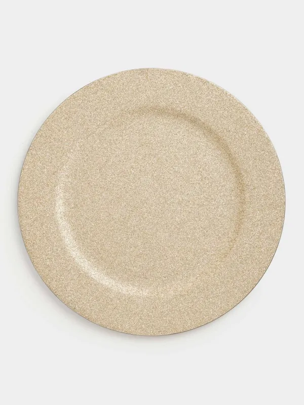 Сервистік тәрелке, 33 см, пластик, күміс, plastic sparkle, image-0