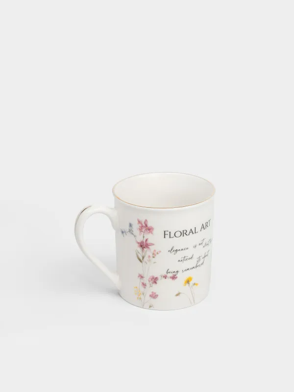 Саптыаяқ, 300 мл, 2 дана, фарфор N, ақ, алтын жиегі бар, Гүл бақшасы, Meadow, image-1