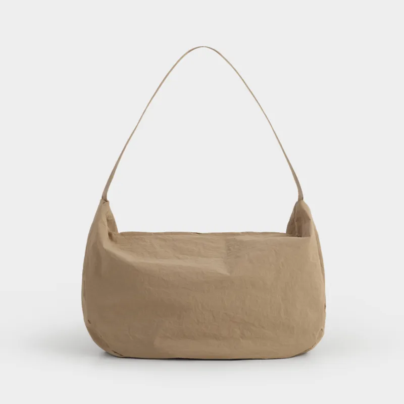 Сумка спортивная, 50x30 см, с плечевым ремнем, нейлон, бежевая, Force sport