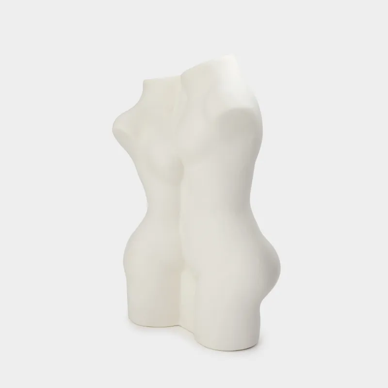 Гүл вазасы, 23 см, сәндік, фарфор P, ақ, екі, He&She, image-1