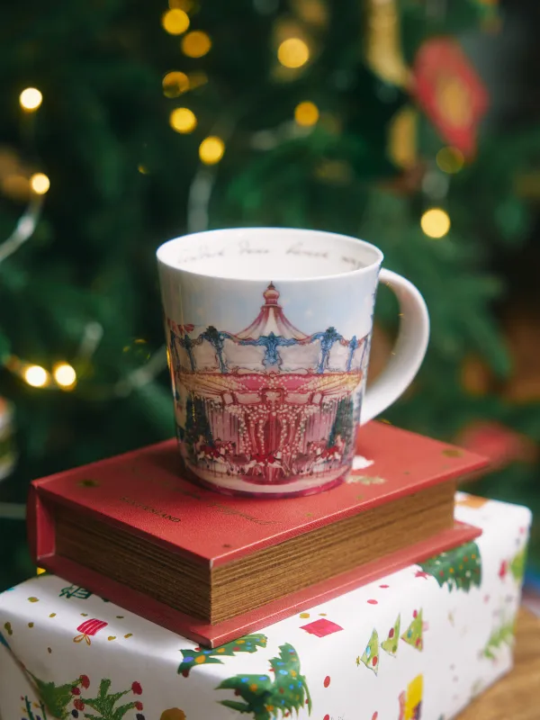 Кружка, 450 мл, фарфор F, с золотистым кантом, Карусель с лошадками, Carousel, image-6