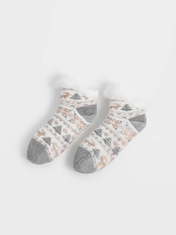 Носки женские, шенилл/шерпа, Hot winter, image-0