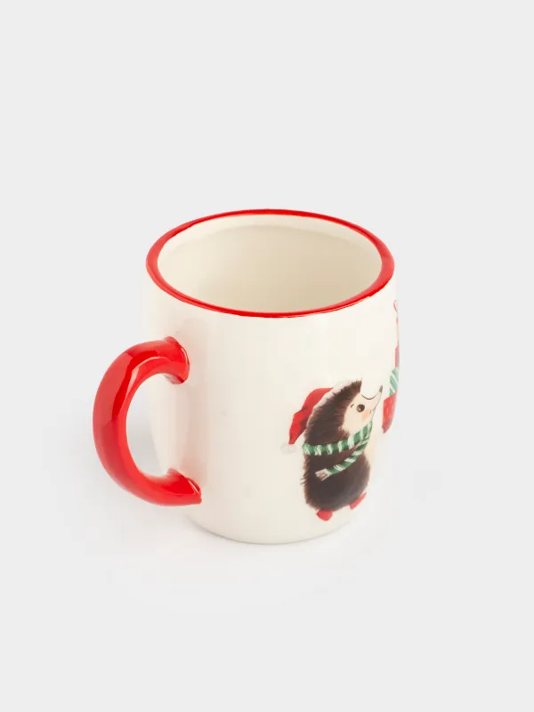 Кружка, 450 мл, Еж с подарками, Hedgehog christmas, image-1