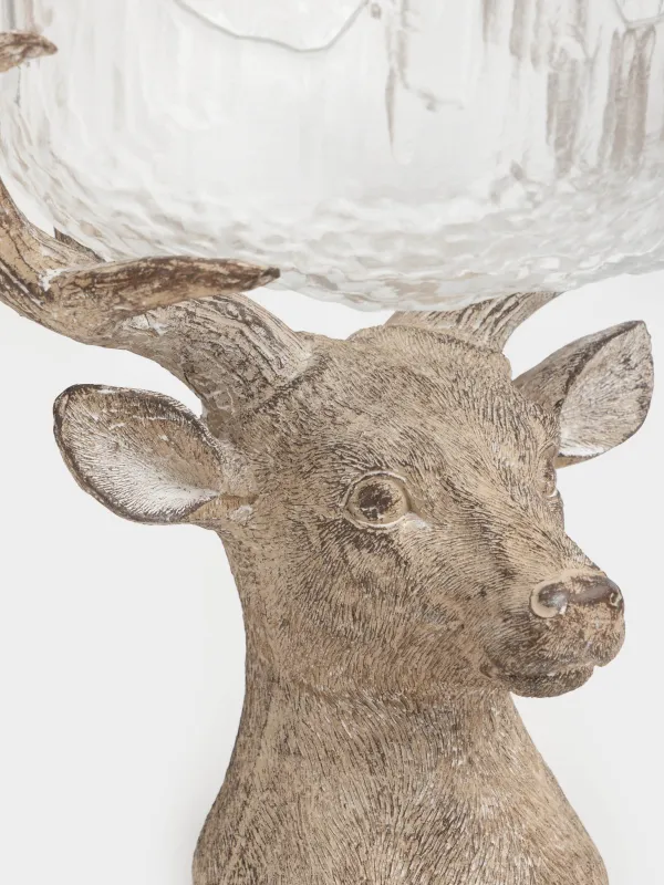 Ваза для фруктов, 27х17х23 см, на ножке, полирезин, цвет, Олень, Arctic deer, image-1