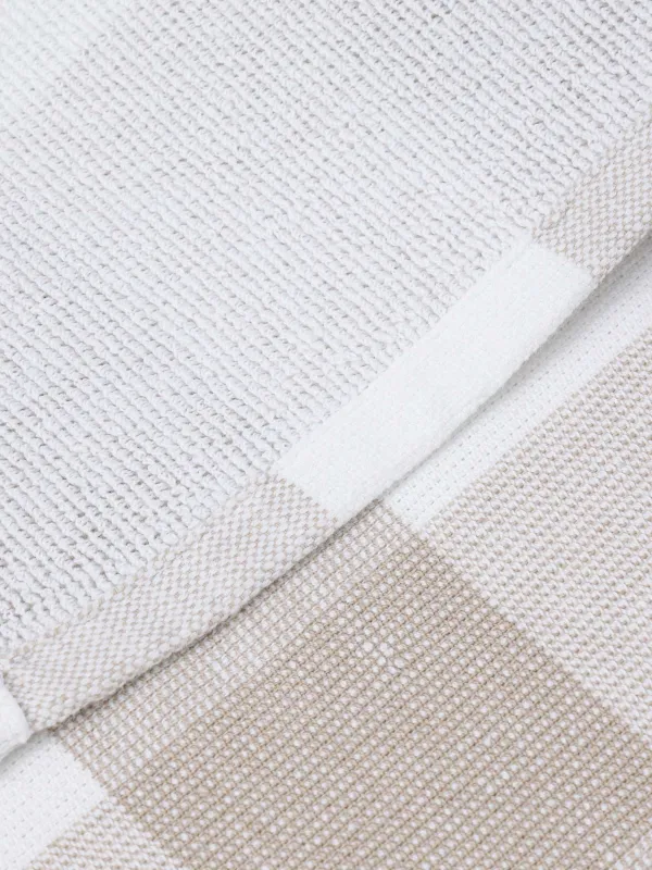 Полотенце кухонное, 40х60 см, хлопок, молочно-бежевое, Клетка, Cage pattern, image-1