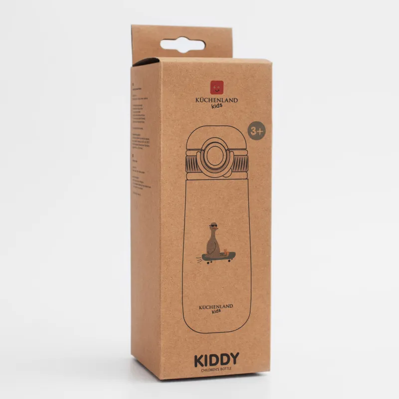 Бутылка, детская, 600 мл, с ремешком, тритан, серая, Гусь, Kiddy, image-6