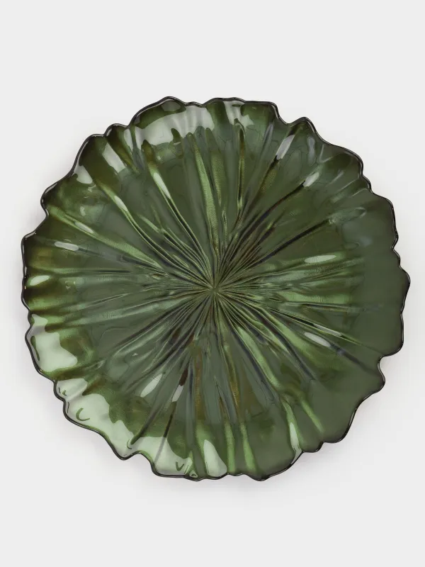 Түскі ас тәрелкесі, 28 см, шыны, жасыл, Verge, image-0