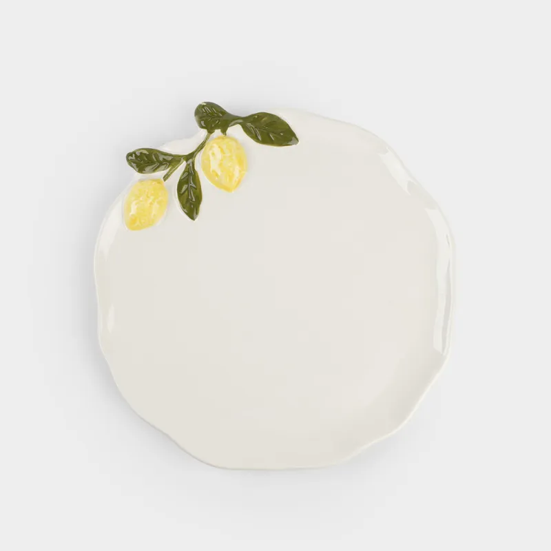 Блюдо, 24 см, керамика D, молочное, Лимоны, Sicily