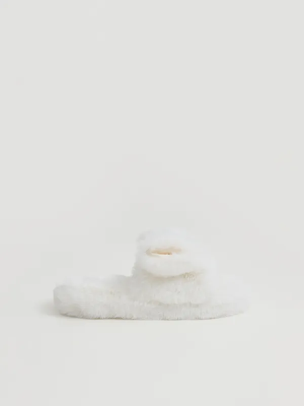 Әйелдер тәпішкелері, үйге арналған, өлшемі 36-37, жасанды үлбір, сүт түстес, Құлақтар, Bushy, image-0