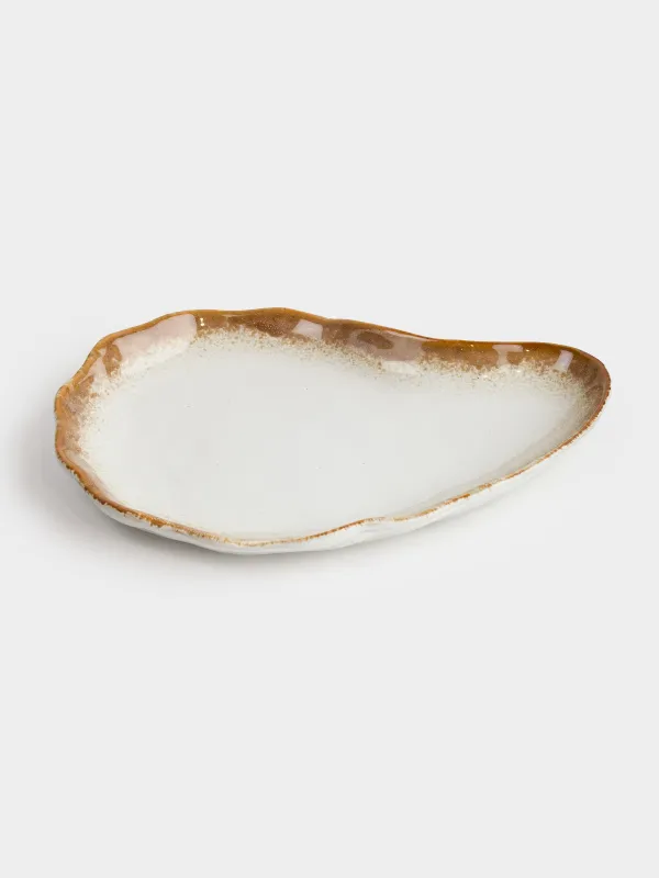 Сәндік ыдыс, 23х16 см, керамика, сарғылт-қоңыр-қоңыр, Устрица, Seaside, image-1