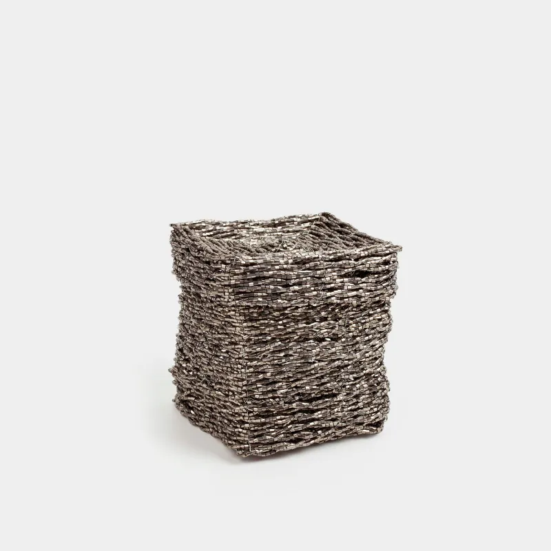 Қобдиша, 10х10 см, моншақ, қою сұр, Shiny beads