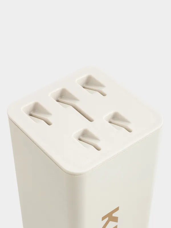 Пышақтар жинағы, 5 зат, тұғырда, болат/пластик, сарғылт-қоңыр, Levadi, image-4