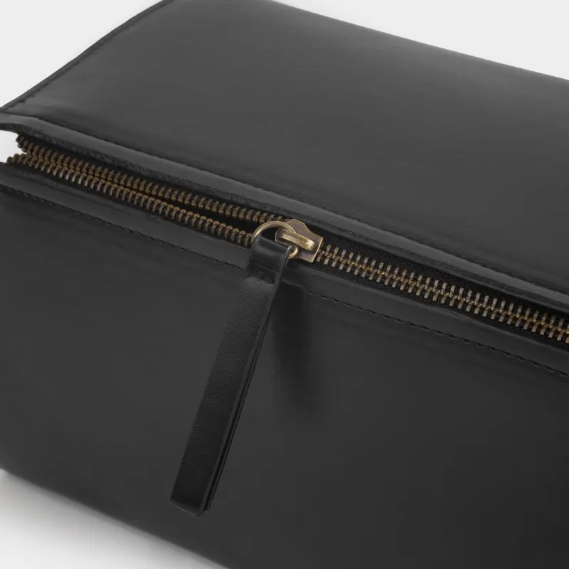 Косметикалық сөмке, 28х15 см, полиуретан, қара, Force, image-4