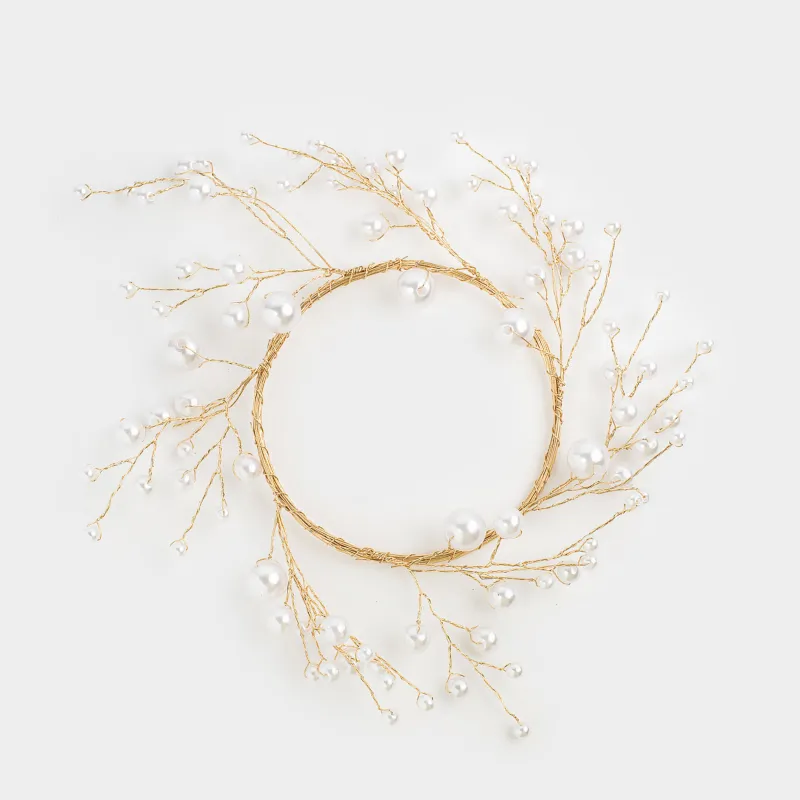 Майлық сақинасы, 5 см, пластик/металл, шампан, Інжу-маржандар, Balls decor