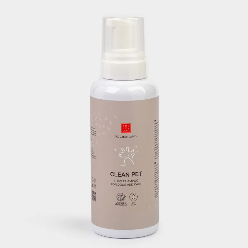 Жануарларға арналған көбік сусабыны, 500 мл, құрғақ тазалау, әмбебап, Лаванда және ваниль, Clean pet