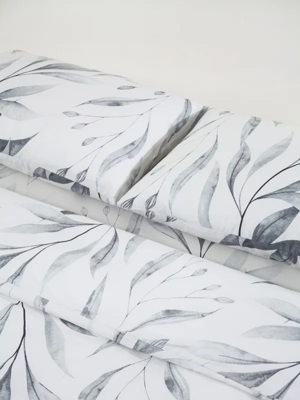 КПБ евро, сатин 300 ТС, белый, Ветви ивы, Satin, image-1