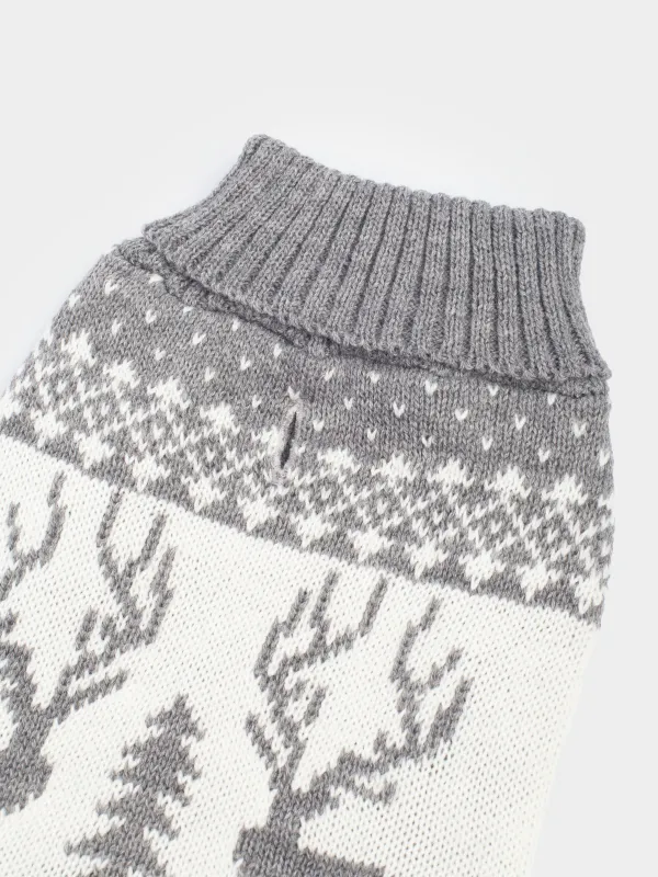 Жануарлар свитері, 25 см, өлшемі XS, акрил, сұр және ақ, Бұғы, Fashion pet, image-2