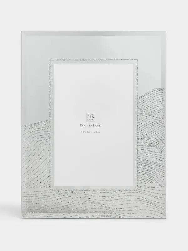 Фото жиектеме, 17х22 см, шыны, күміс, Толқынды сызықтар, Actress, image-4