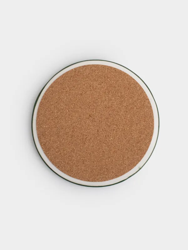 Саптыаяқ тұғыры, 11 см, дөңгелек, керамика/тығын, ақ, Жылқы, Сhristmas green, image-2