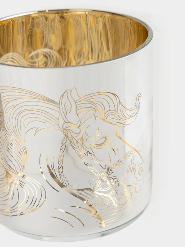 Подсвечник, 20 см, для чайной свечи, Лошадь, Horse gold, image-3