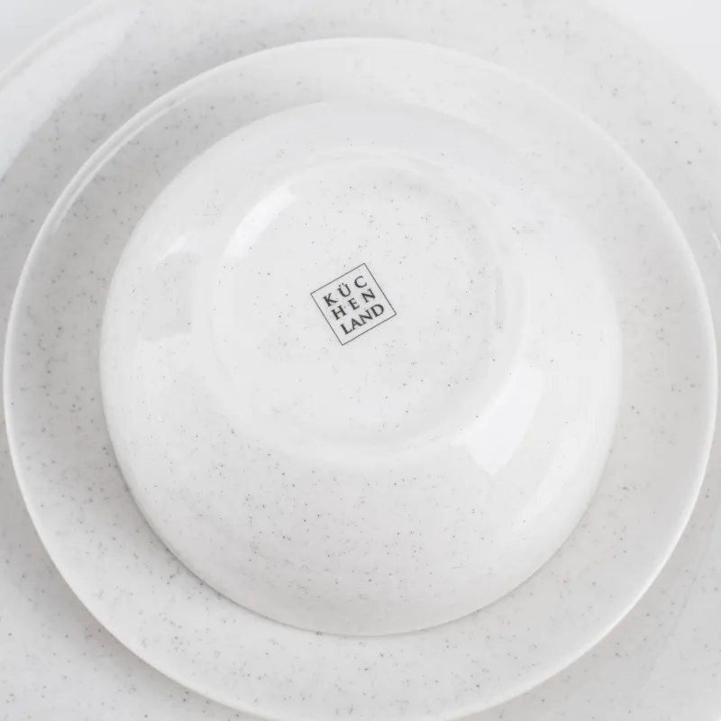 Ас сервизі, 6 адам, 18 зат, фарфор P, сүт түстес, дақты, Latio, image-5