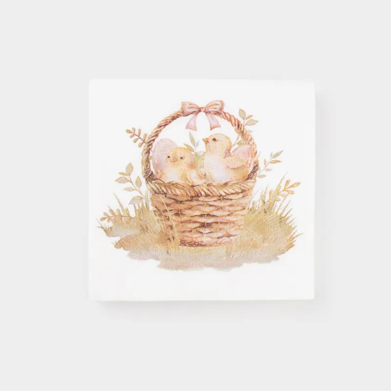 Қағаз майлықтар, 21х21 см, 20 дана, төртбұрышты, ақ, Балапан, Easter