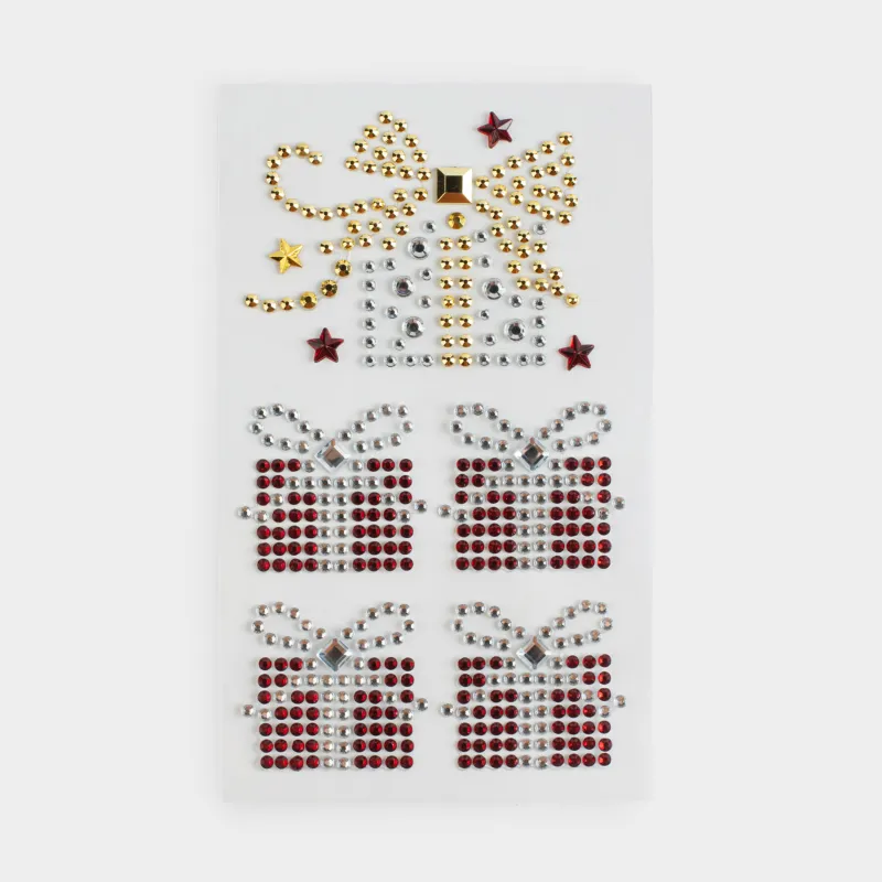 Набор наклеек, 9х17 см, одноразовые, ПВХ, Новогодние подарки, Christmas decal